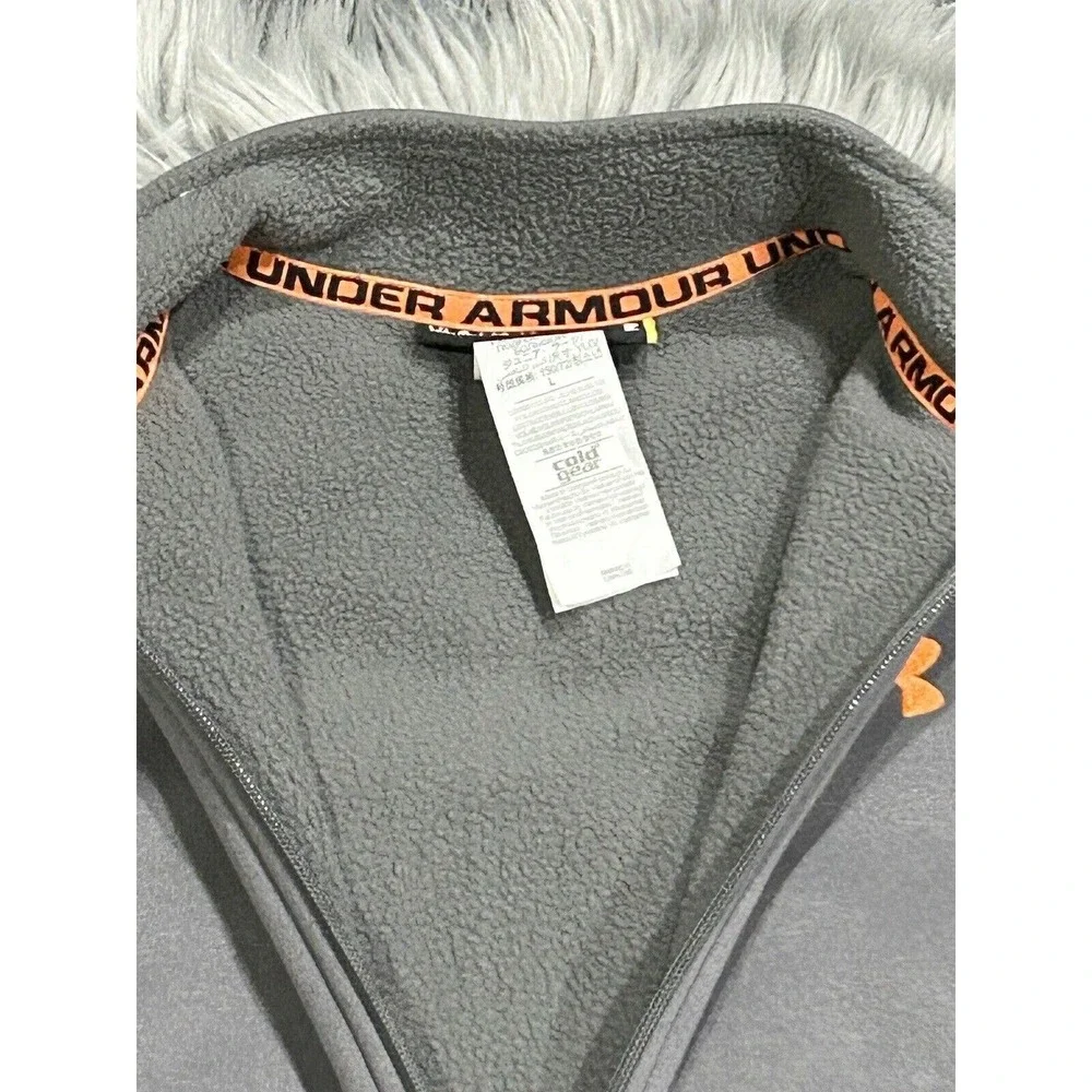 Under Armour Youth Cold Gear Zip-Up Jacket Size Large With Orange‎ Detailings